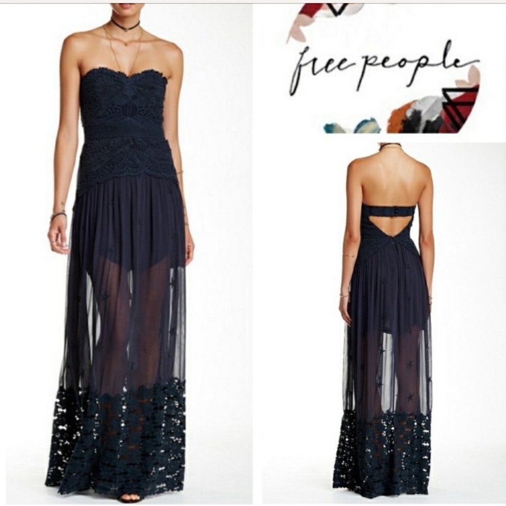 Free People Monarche Lace Yoke Dress